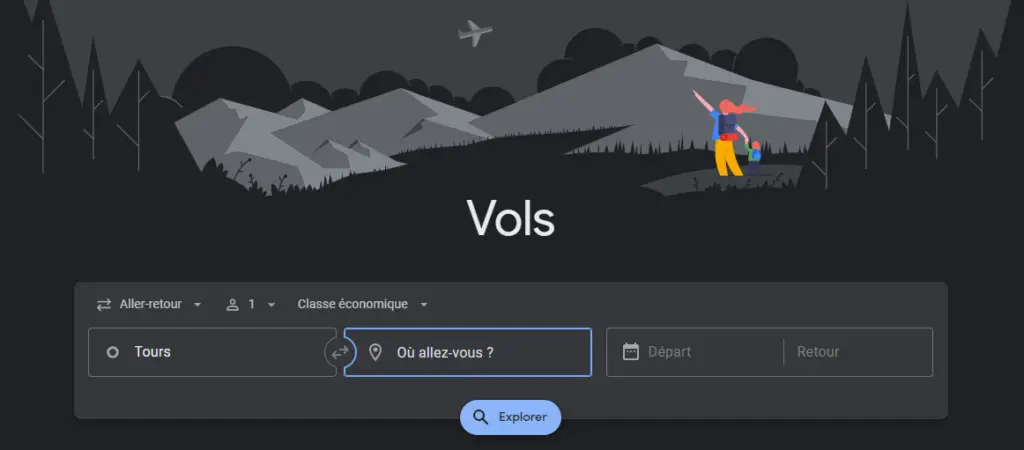 recherche de vol google